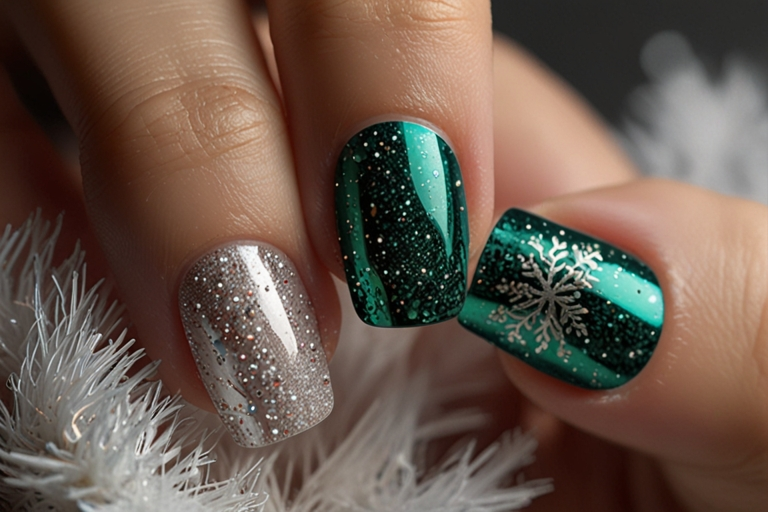 Acrylic:um66km109vq= Christmas Nails