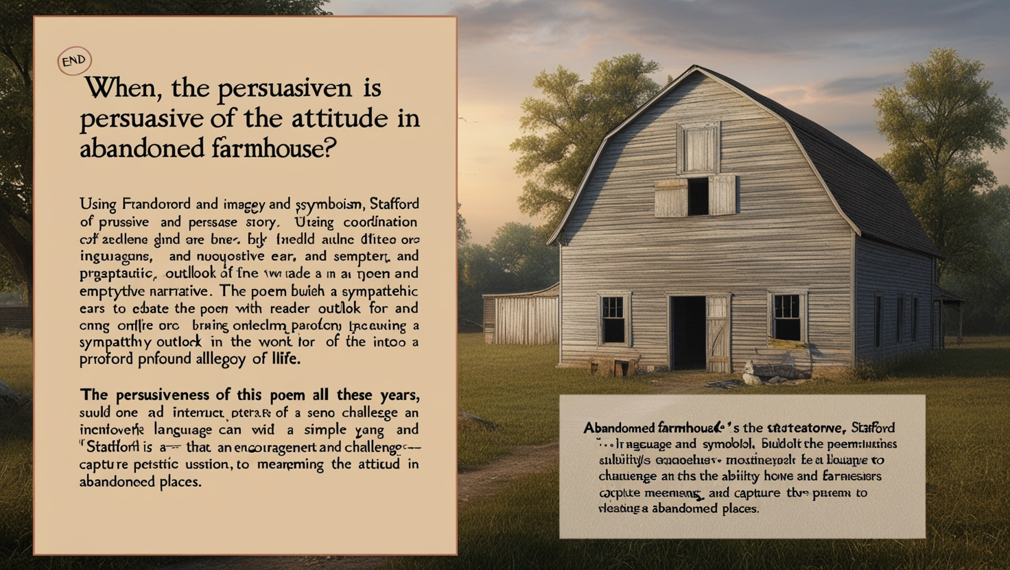 How Persuasive is the Attitude in Abandoned Farmhouse